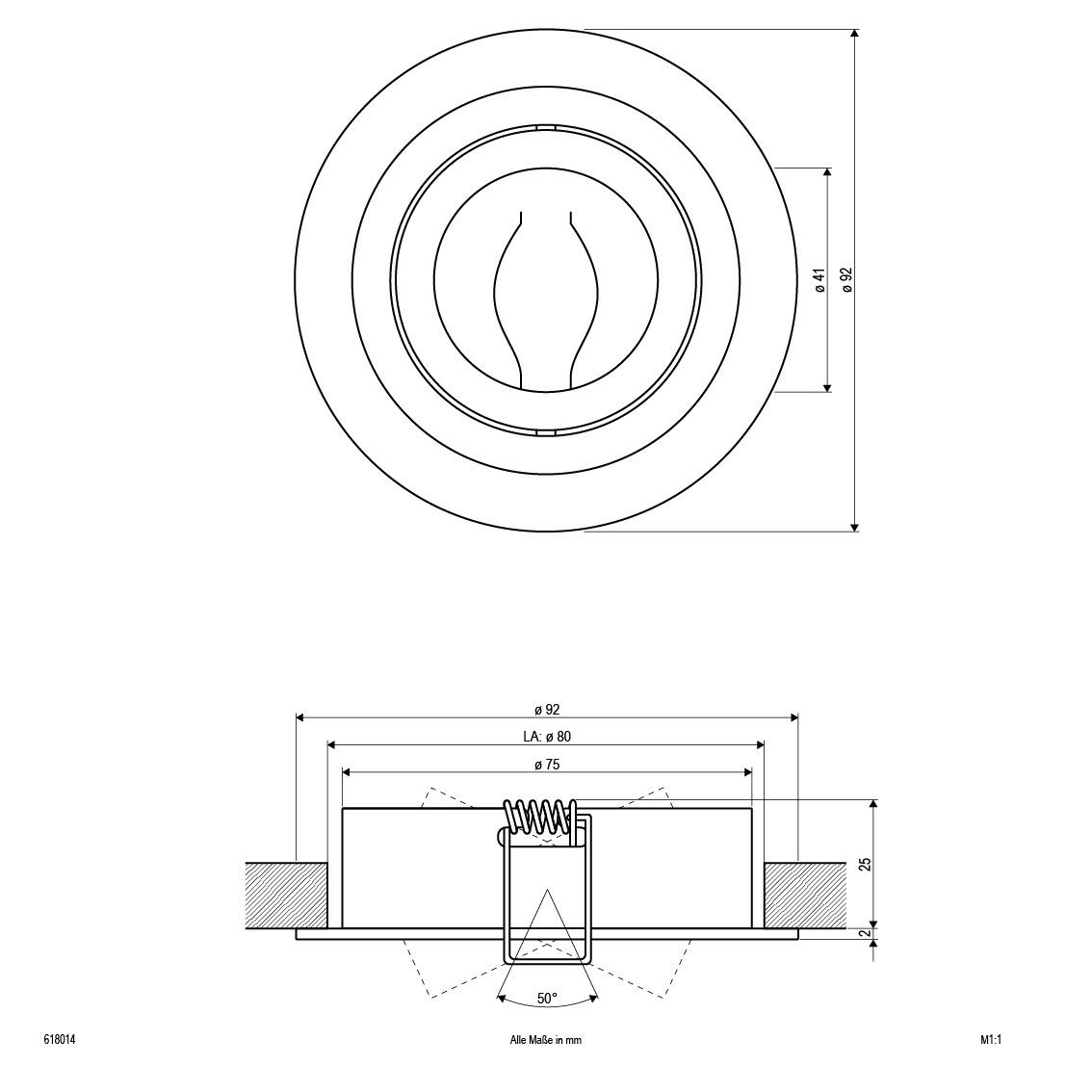 NV-EB-Leuchte 618 014 alu