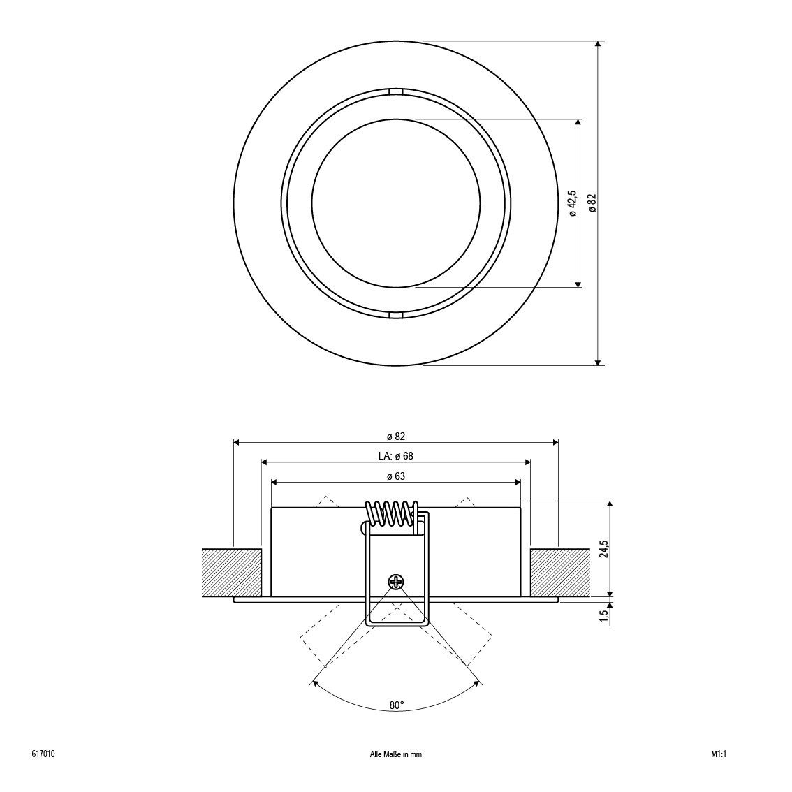NV-Einbauleuchte eds 617 010