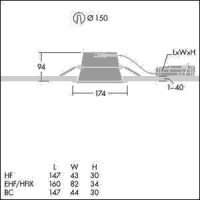 LED-Deckeneinbauleuchte CHAL31501400830EH.MB