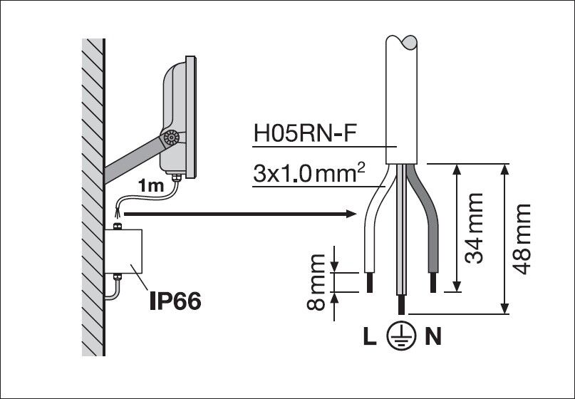 LED-Fluter FL50P41W6KLM830..BK