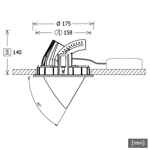 LED-Einbaustrahler CSARL 71503050DA sw