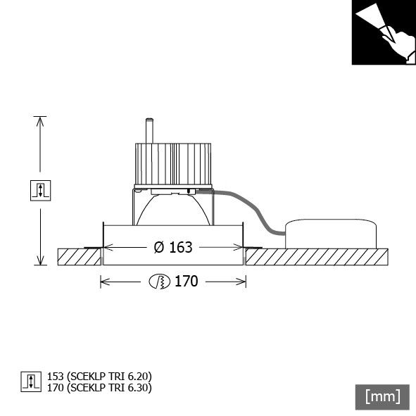 LED-Einbaustrahler SCEKLP TRI #639258