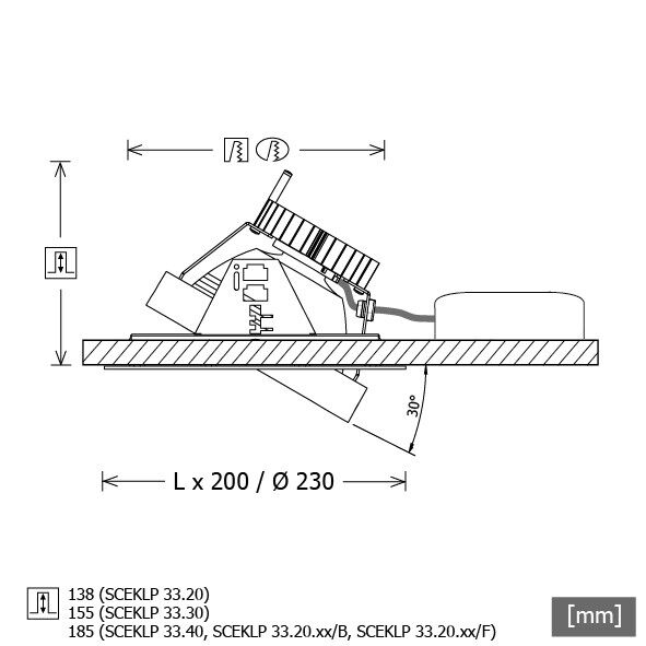 LED-Strahlereinsatz SCEKLP33.2030.25D sw