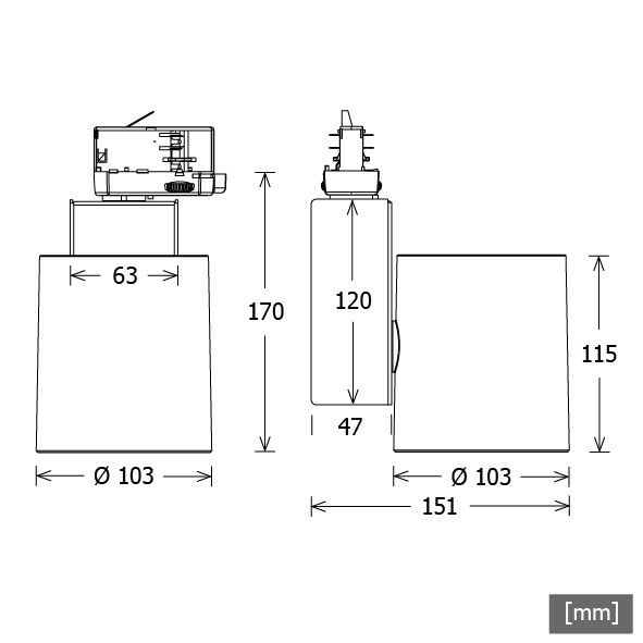 LED-Stromschienenstrahler JETT-TL 103.830.FLsw