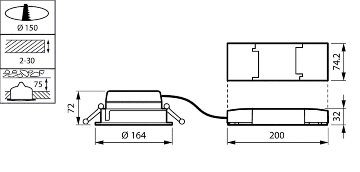 LED-Downlight DN560BLED8S840PSU-EC
