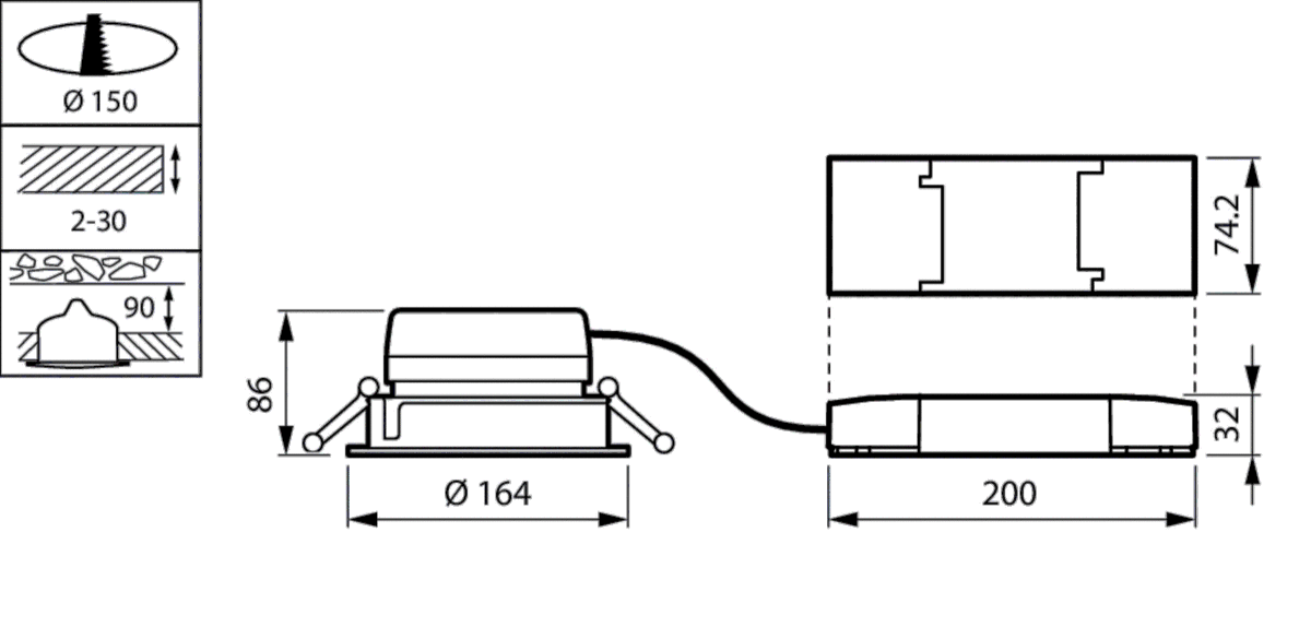 LED-Downlight DN561BLED8S840PSU-EC