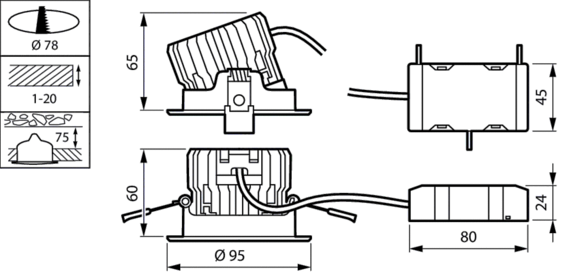 LED-Einbaustrahler RS151B LED #93818299
