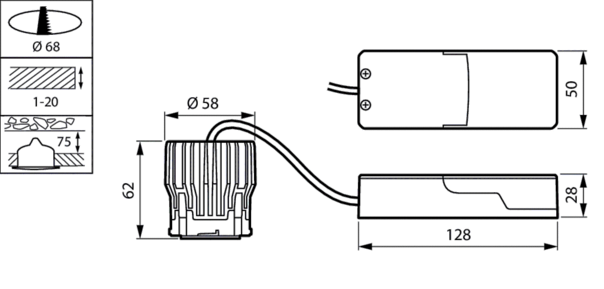 LED-Einbaustrahler RS156B LED #94080299