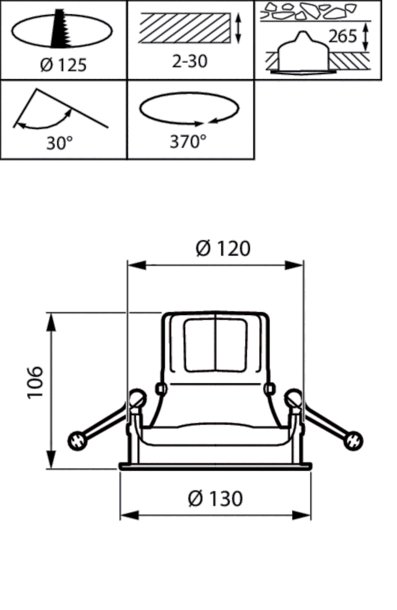 LED-Einbaustrahler RS771B27S830PSUEMBWH