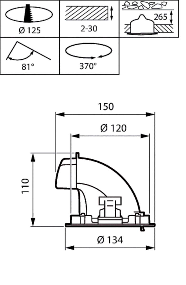 LED-Einbaustrahler RS772B 27S #97919500