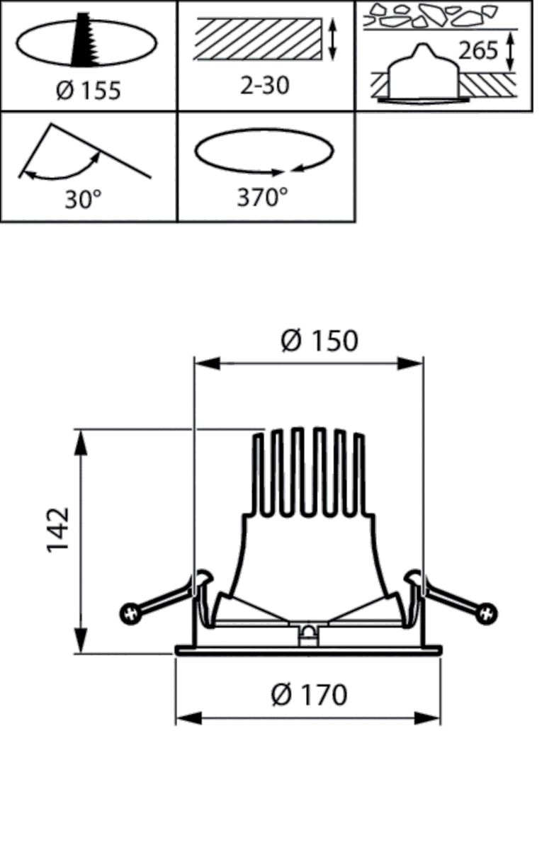 LED-Einbaustrahler RS781B 27S #97942300