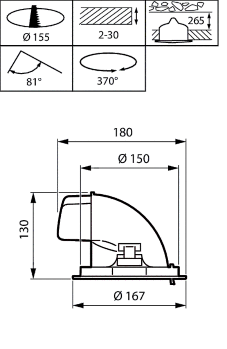 LED-Einbaustrahler RS782B39S930PSUEWBBK