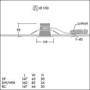 LED-Deckeneinbauleuchte CHAL3100800940HF.RSB