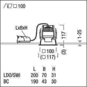 LED-Deckeneinbauleuchte P-INF Q100 #62909271