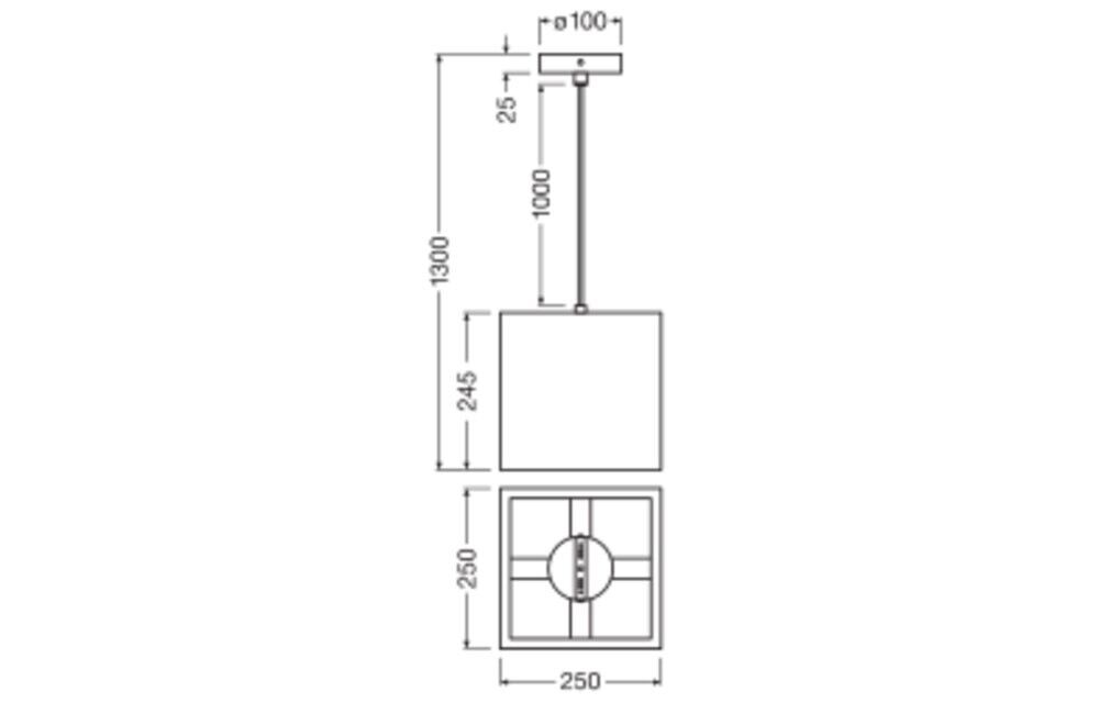 Pendelleuchte E27 D.C.Square Pend E27