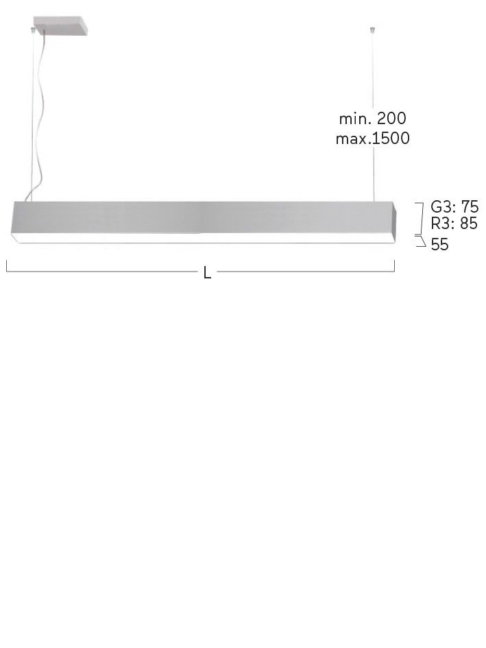 LED-Pendelleuchte LR3OBL-840H-L890-Y