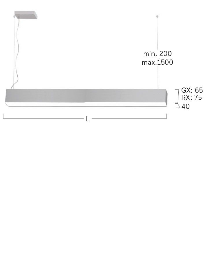 LED-Pendelleuchte LRXOBL-840H-L2055-A