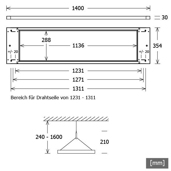 LED-Pendelleuchte PIANOP1400840DA sw