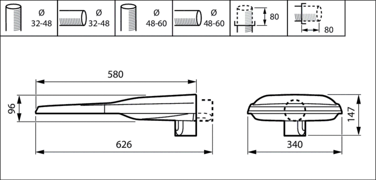 LED-Mastan-/aufsatzleuchte BGP393 LED #07928100