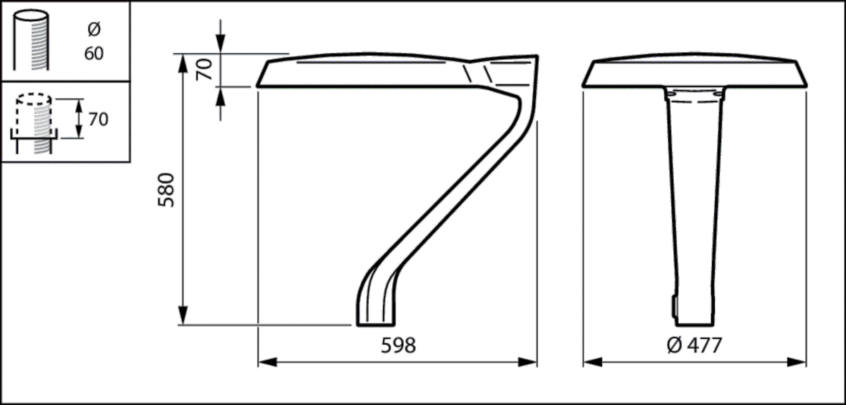 LED-Mastaufsatzleuchte BDP270 LED #49769900