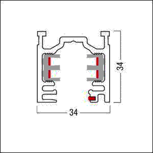 Stromschiene 3000mm 3PH/L3+DALITRACK3mBK