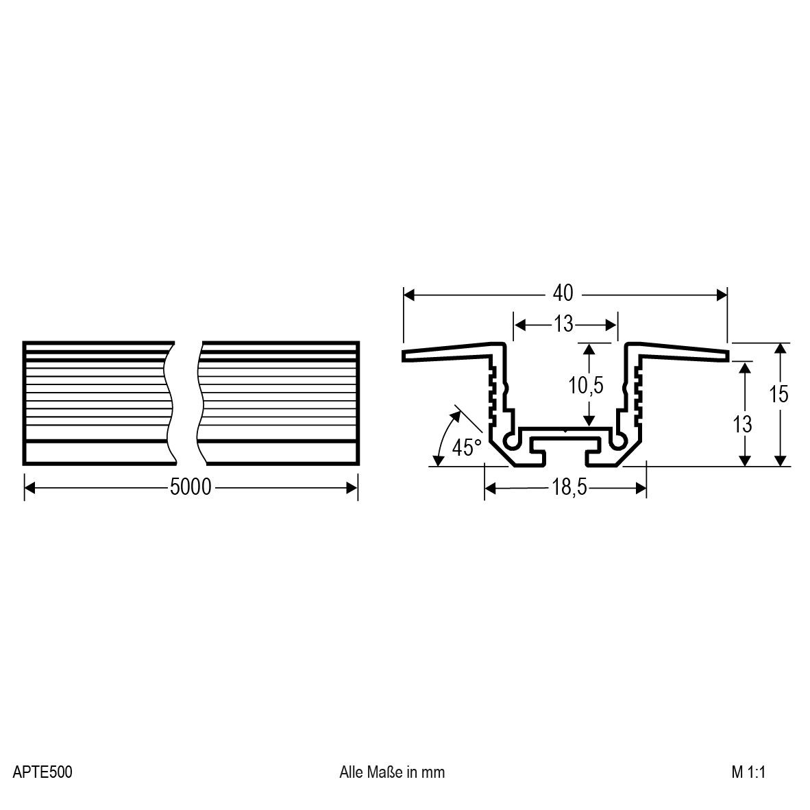 Alu-Profil APTE 500