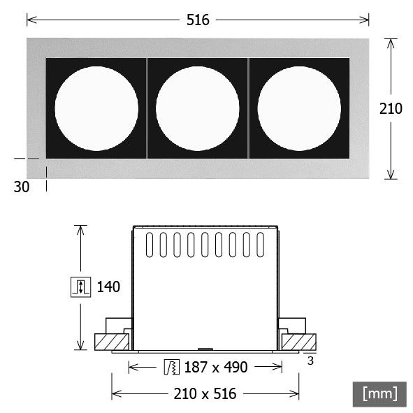 Einbaugehäuse SCER 2.3140 sw