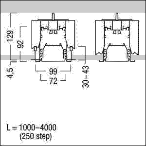 Kanal für LED-Lichtlinie SLN2-C MRT L4000 SR