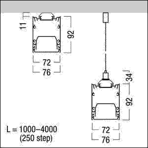 Kanal für LED-Lichtlinie SLN2-C MSC L1000 SR