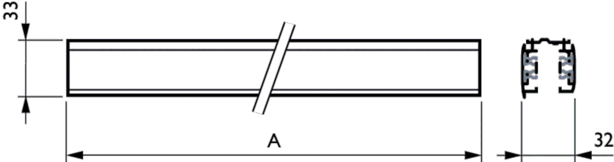 3-Phasen-Stromschiene RCS750 3C L3000 ALU