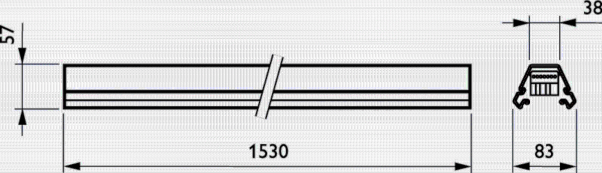 Tragschiene mit DV 4MX056 581 7x2.5 SI