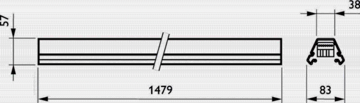 Tragschiene mit DV 4MX656 491 5x2.5 SI