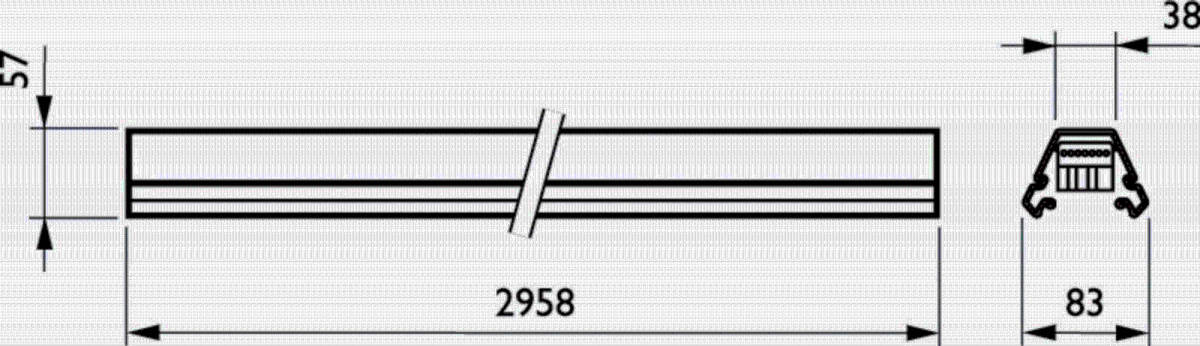 Tragschiene mit DV 4MX656 492 5x2.5 SI