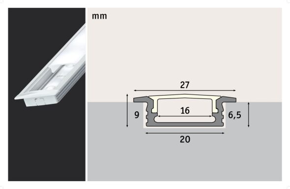 LED-Strip Einbauprofil 704.10