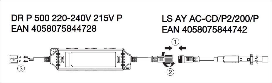 LED-Stripes-Verbinder LS AY AC-CD/P2/200/P