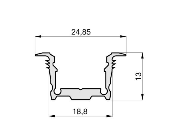 Aluprofil m.Abdeckung 1m FXZA4568