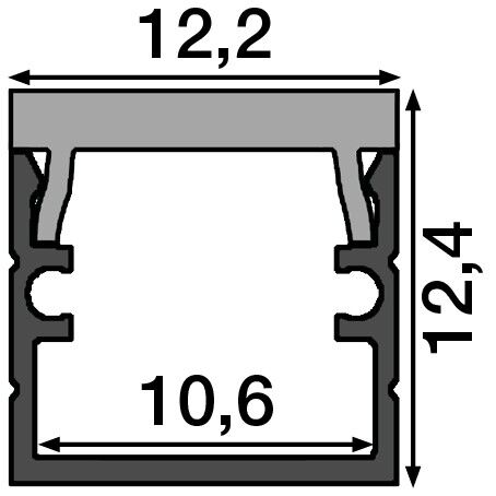 Aluprofil m.Abdeckung 1m FXZA4570