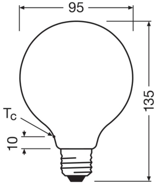 LED-Globelampe GB95 E27 LEDCl #4099854237010