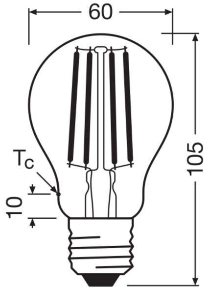 LED-Lampe E27 LCA40FilEEAS2.2827CL