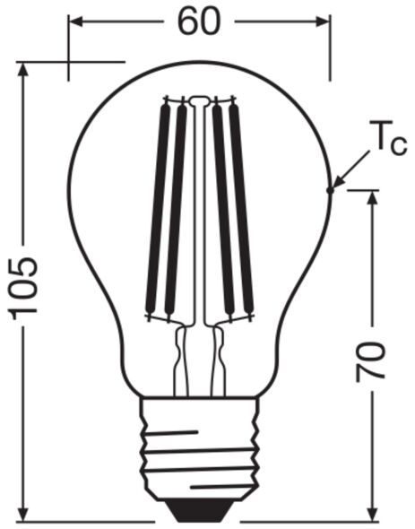 LED-Lampe E27 LCA40FilEEAS2.2840CL