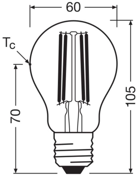 LED-Lampe E27 LCA60FilDEEAS3.8827C