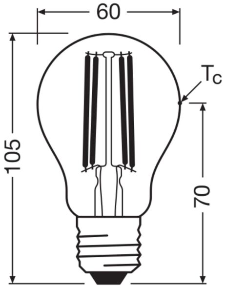 LED-Lampe E27 LCA60FilEEAS3.8840CL