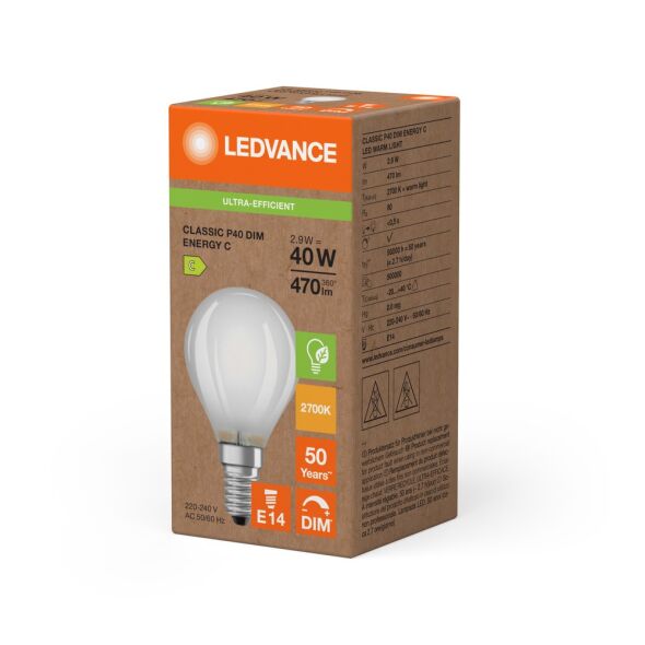 LED-Tropfenlampe E14 LCP40FilDEECS2.9827F