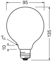 LED-Globelampe GB95 E27 LEDCl #4099854237010