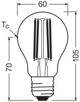 LED-Lampe E27 LCA40FilDEEAS2.2827C