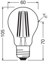 LED-Lampe E27 LCA40FilEEAS2.2840CL