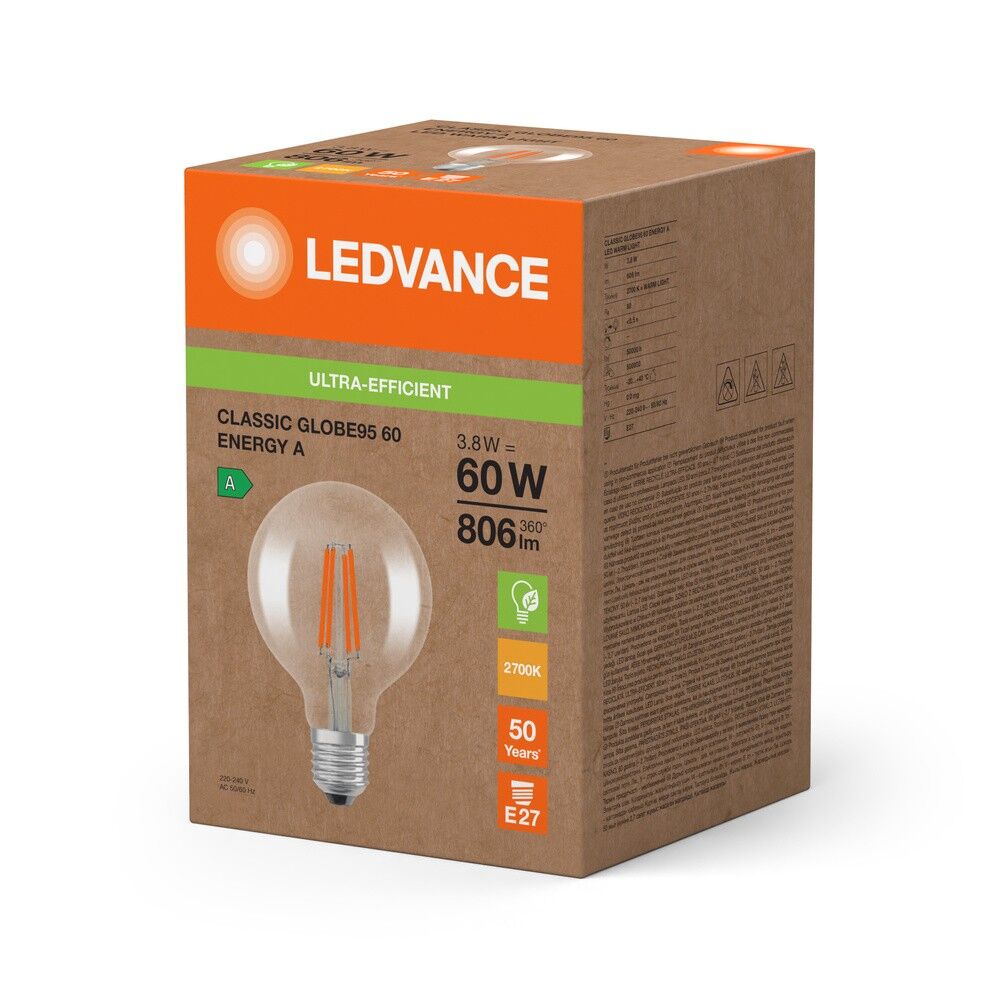 LED-Globelampe GB95 E27 LEDCl #4099854236990