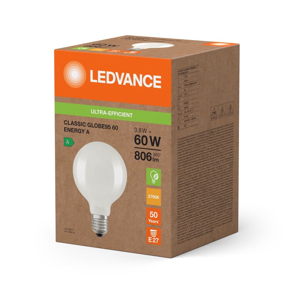 LED-Globelampe GB95 E27 LEDCl #4099854237010