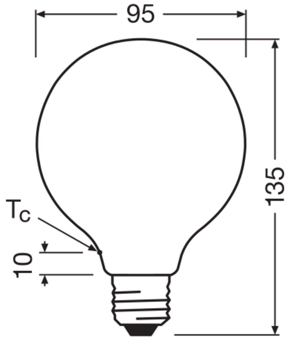 LED-Globelampe GB95 E27 LEDCl #4099854237010