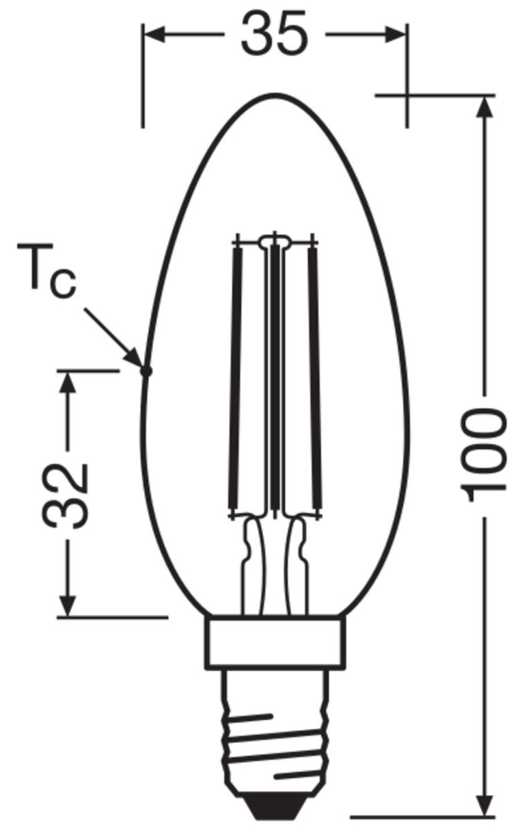 LED-Kerzenlampe E14 LEDCl #4099854255304
